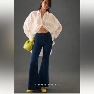 Pilcro Pull on High Rise Retro Flare Jeans